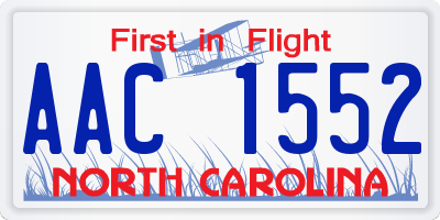 NC license plate AAC1552
