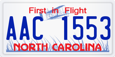 NC license plate AAC1553