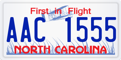 NC license plate AAC1555