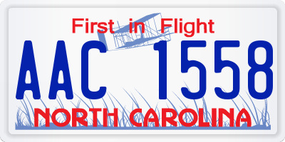 NC license plate AAC1558