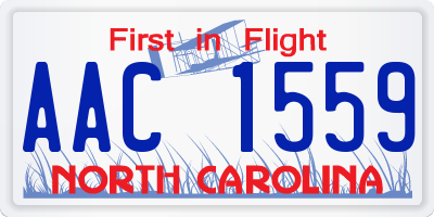 NC license plate AAC1559