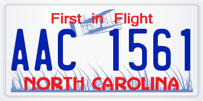 NC license plate AAC1561
