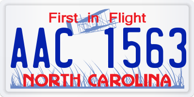 NC license plate AAC1563