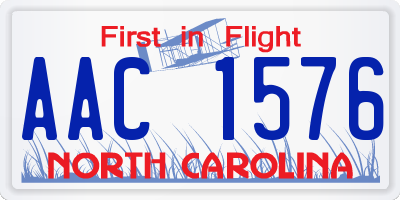 NC license plate AAC1576