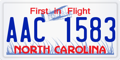 NC license plate AAC1583