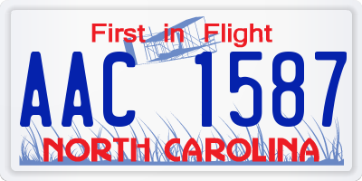 NC license plate AAC1587