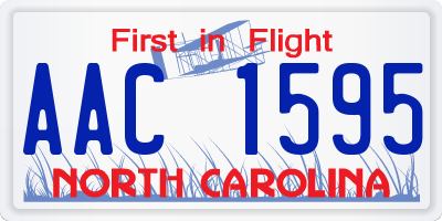 NC license plate AAC1595