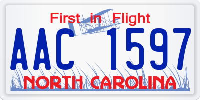 NC license plate AAC1597