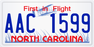NC license plate AAC1599