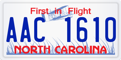 NC license plate AAC1610