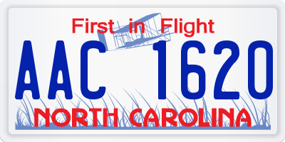 NC license plate AAC1620