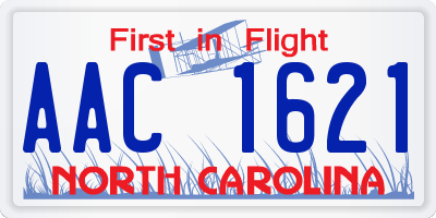 NC license plate AAC1621
