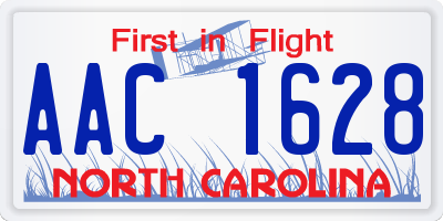 NC license plate AAC1628