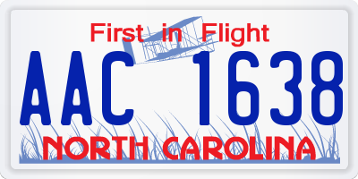 NC license plate AAC1638