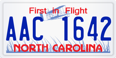 NC license plate AAC1642