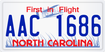 NC license plate AAC1686