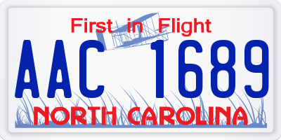 NC license plate AAC1689