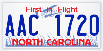 NC license plate AAC1720