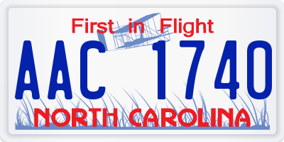 NC license plate AAC1740