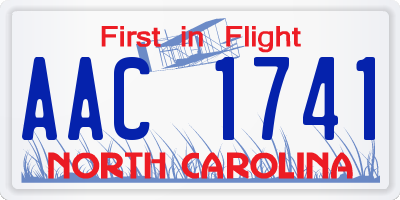 NC license plate AAC1741
