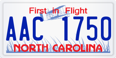 NC license plate AAC1750