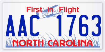 NC license plate AAC1763