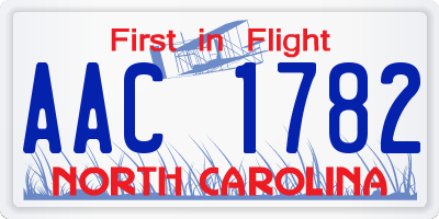 NC license plate AAC1782