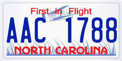 NC license plate AAC1788