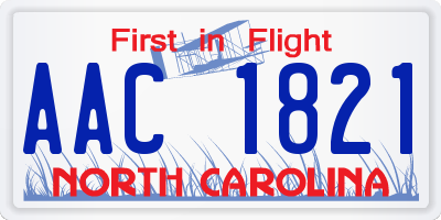 NC license plate AAC1821