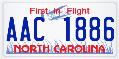 NC license plate AAC1886