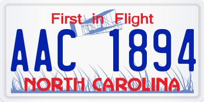 NC license plate AAC1894