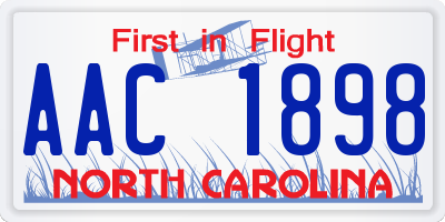 NC license plate AAC1898