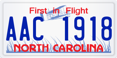 NC license plate AAC1918
