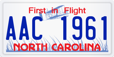 NC license plate AAC1961