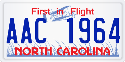 NC license plate AAC1964