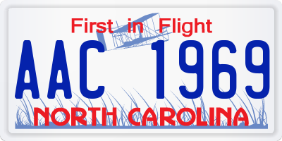 NC license plate AAC1969