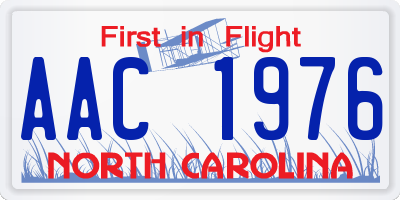 NC license plate AAC1976