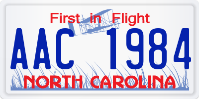 NC license plate AAC1984