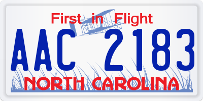 NC license plate AAC2183