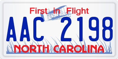 NC license plate AAC2198