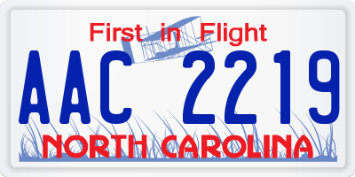 NC license plate AAC2219