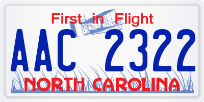 NC license plate AAC2322