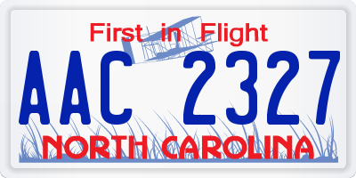 NC license plate AAC2327