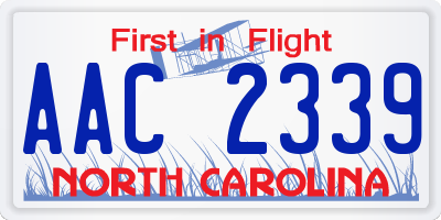 NC license plate AAC2339