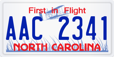 NC license plate AAC2341