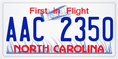 NC license plate AAC2350