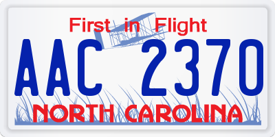 NC license plate AAC2370