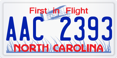 NC license plate AAC2393