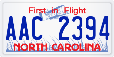 NC license plate AAC2394