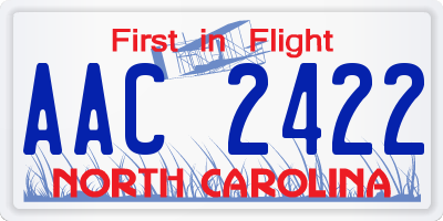 NC license plate AAC2422